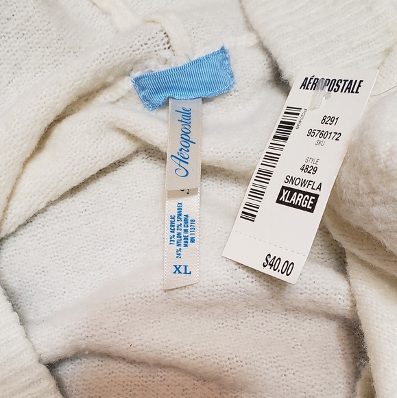 Aeropostale cream pullover hooded sweater - Picture 4 of 4